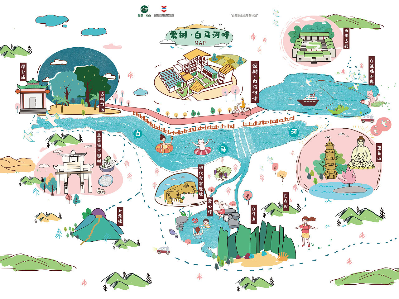 天津手绘地图景区的艺术表现
